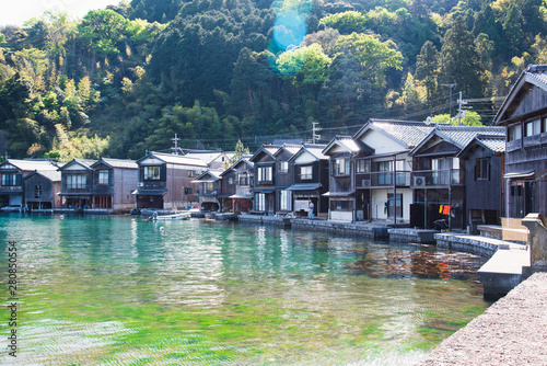 Ine Funaya Boat House, Seaside village old town of Japan, Ine, Kyoto, Japan. Landscape view.