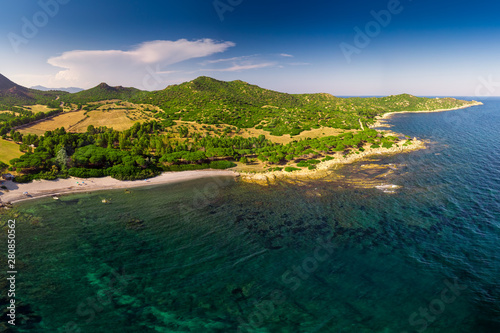 Porto Pirastu beach near Costa Rei on Sardinia island, Sardinia, Italy photo