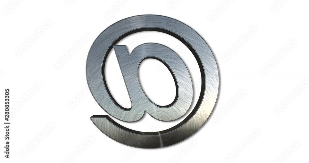 At Sign Rotation Loop, Metallic Black 3D Arobase Symbol Isolated On A White Background - DCi 4K Animation At Sign Rotation Loop, Metallic Black 3D Arobase Symbol Isolated On A White Background - DCi 4K Animation