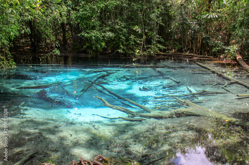 View of EMERALD POOL in forest at thailand
