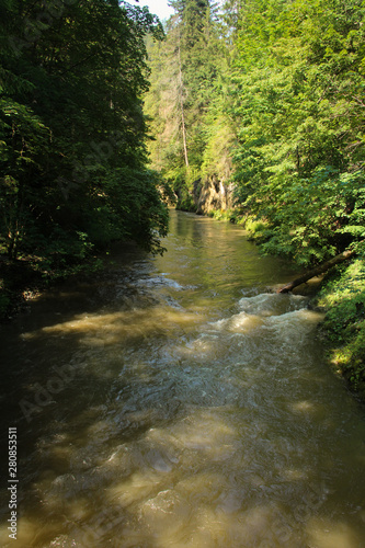 The river flows through the areas of the Slovak Paradise National Park