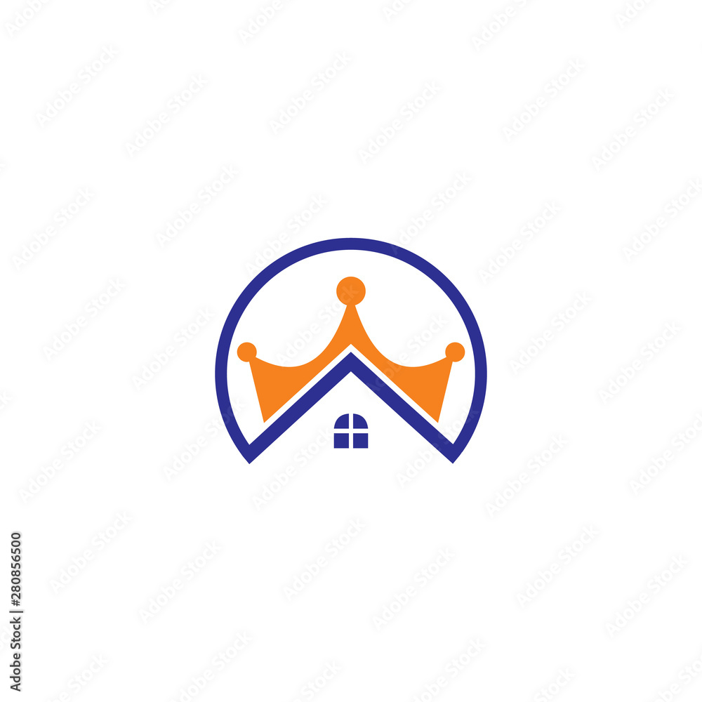 home king crown design logo home king crown design logo