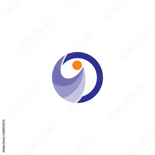 round abstract design logo