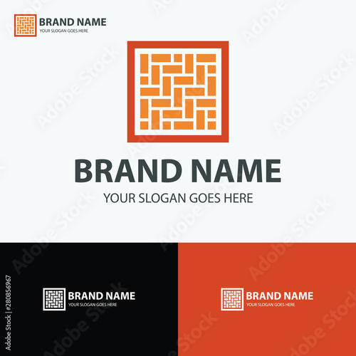 BRICKS PAVERS LOGO ICON TEMPLATE VECTOR