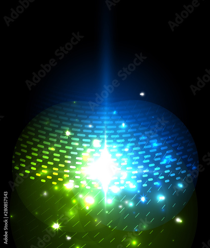 Abstract blue neon star background for celebration design. Luxury festive background.