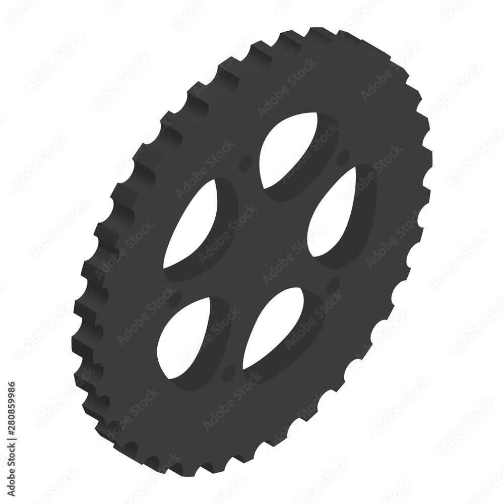 Realistic cog, gear isolated on white background. Gear icon isometric view Realistic cog, gear isolated on white background. Gear icon isometric view