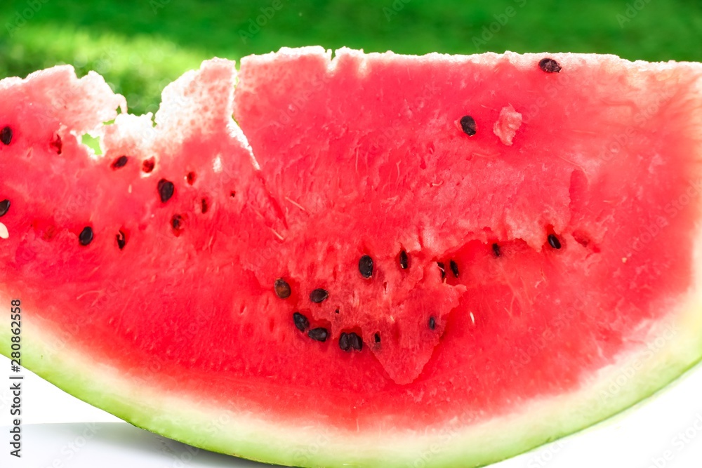slice of watermelon on white background