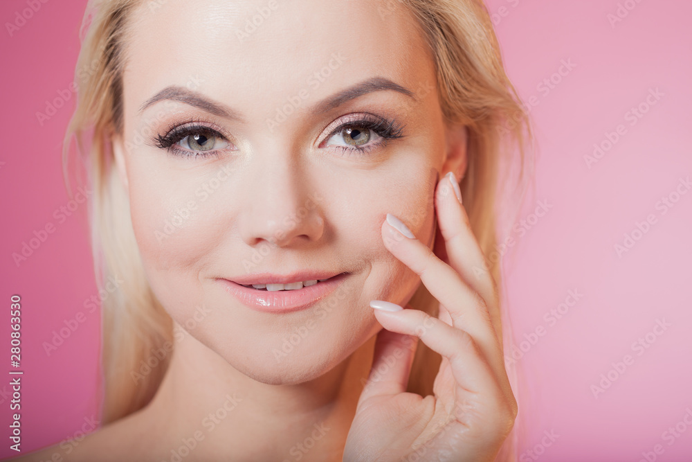 Face care and skin care, health and beauty concept, copy space right Face care and skin care, health and beauty concept, copy space right