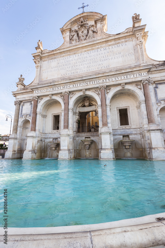The Fontana dell'Acqua Paola also known as Il Fontanone in Rome, Italy