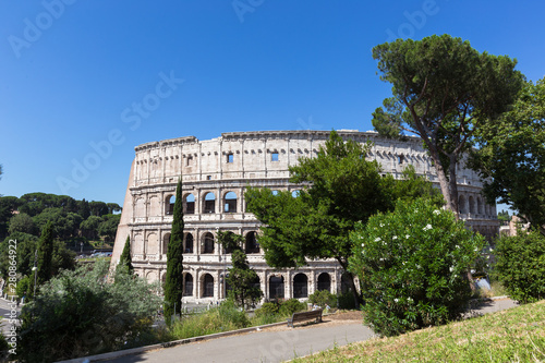 Colosseum in Rome, Italy is one of the main travel attractions. Scenic view of Colosseum. photo