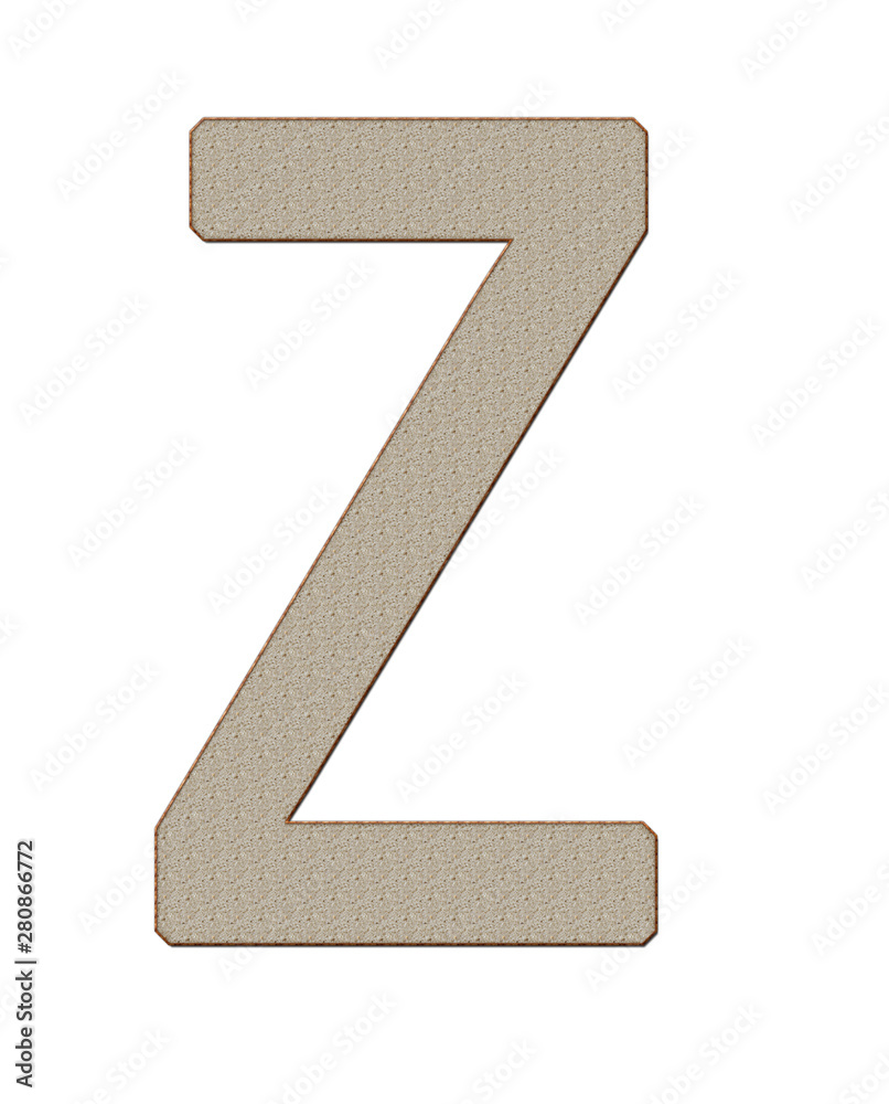 Homemade bread letter Z alphabet on white background xxl - Ilustrace Homemade bread letter Z alphabet on white background xxl - Ilustrace