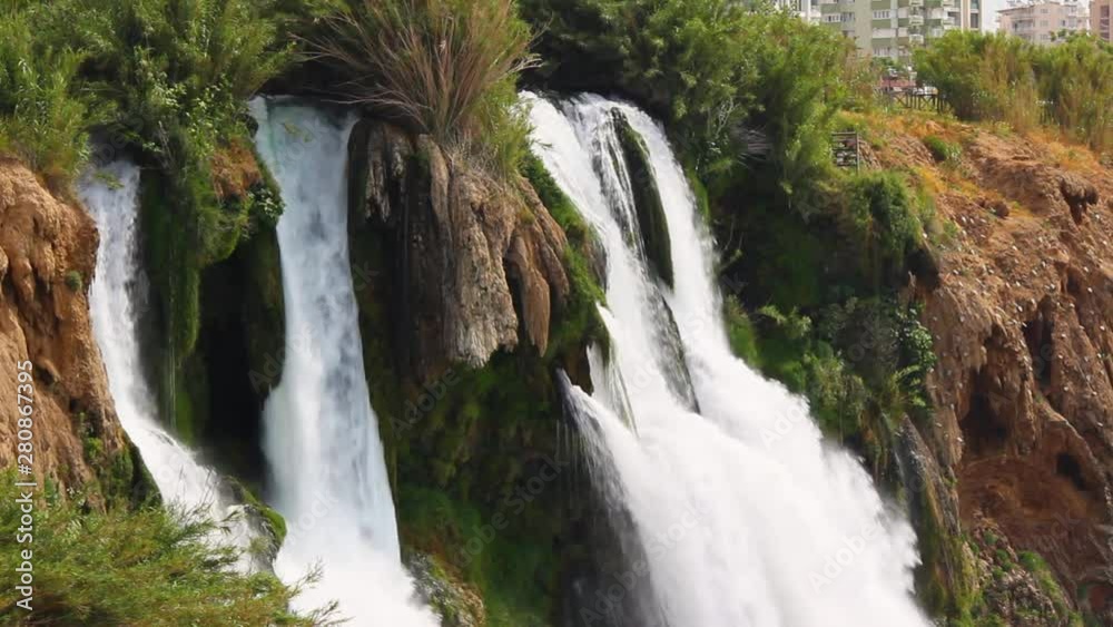 Waterfall, Duden, Turkey, Antalya. The river falls off a cliff Waterfall, Duden, Turkey, Antalya. The river falls off a cliff