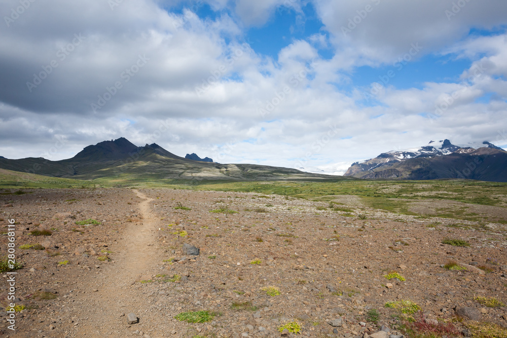 Skaftafell national park landscape, south Iceland landmark