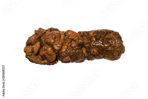 Poop isolated on white background.Shit on a white background.Human excrement. photo