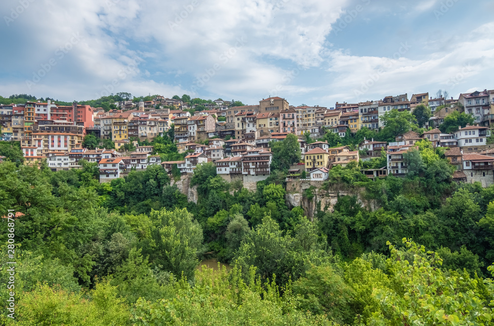 Veliko Tarnovo, City of the Tsars, on the Yantra River, Bulgaria. It was the capital of the Second Bulgarian Kingdom