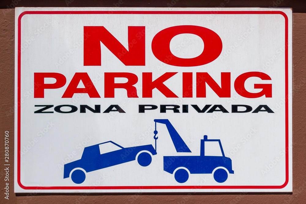 Plakat Spanish No Parking Sign