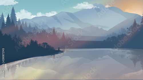 Lake Flat Vector