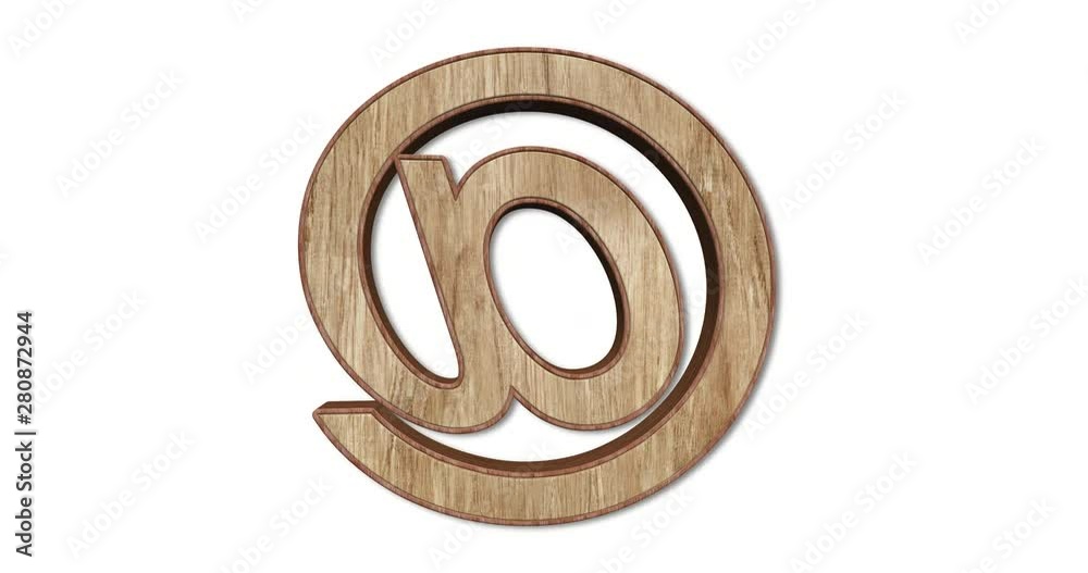 Eco Green Arobase Sign Rotation Loop, Green Grass And Wooden 3D Arobase Symbol Isolated On A White Background - DCi 4K Animation Eco Green Arobase Sign Rotation Loop, Green Grass And Wooden 3D Arobase Symbol Isolated On A White Background - DCi 4K Animation