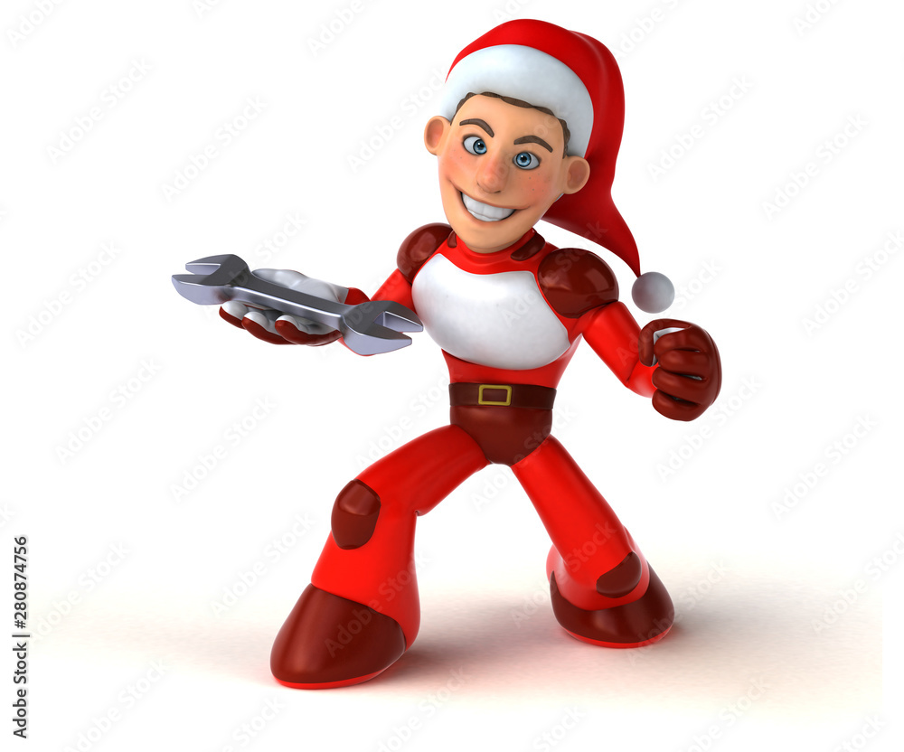 Fun Super Santa Claus - 3D Illustration Fun Super Santa Claus - 3D Illustration