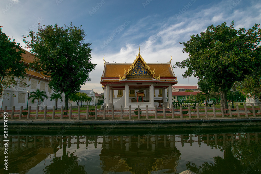 Pavilion at  Ancient Drum Storethe in the Sisomdet Pavilion at the Marble Temple, Wat Benchamabophit Dusitvanaram , Bangkok THAILAND
