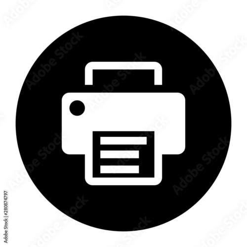 Printer Icon Vector. Office equipment illustration symbol. Fax logo. photo