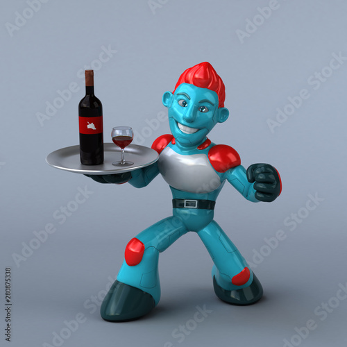 Red Robot - 3D Illustration