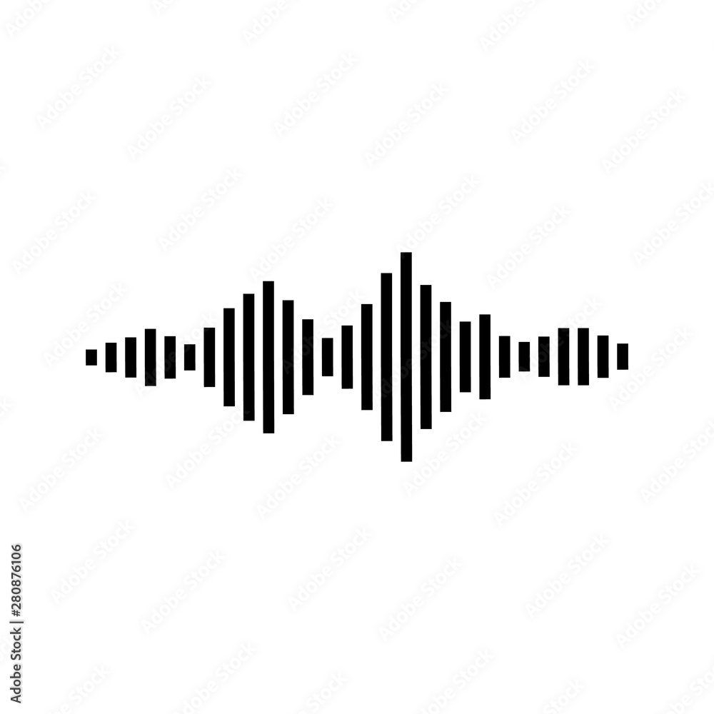 Vector sound wave icon, logo isolated on white background