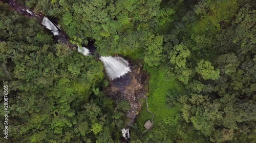 Aerial of Golden Stream and  Love Waterfall at San Sa Ho, Sa Pa, Lao Cai, Vietnam photo