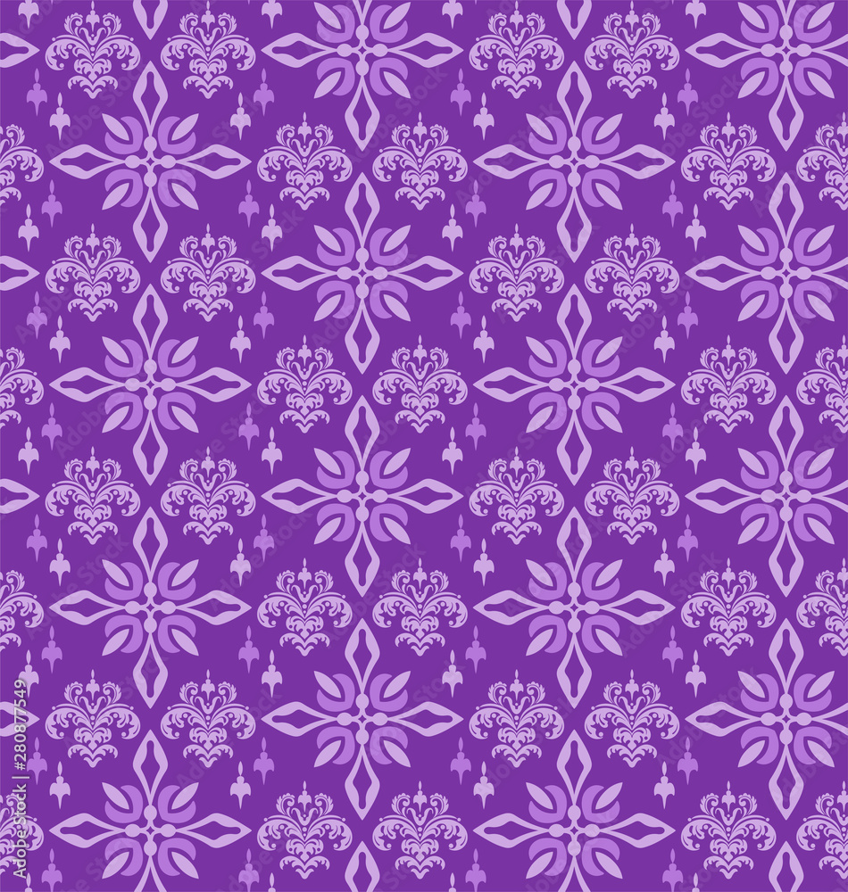 purple seamless floral pattern