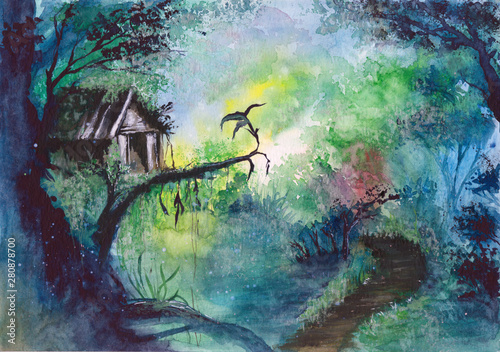 Watercolor picture of a fai...