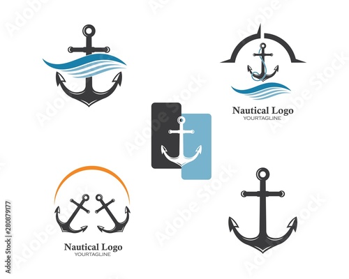 Anchor icon Logo Template vector