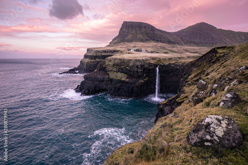 Sunrise at Gasadalur - Faroe Islands - WInter