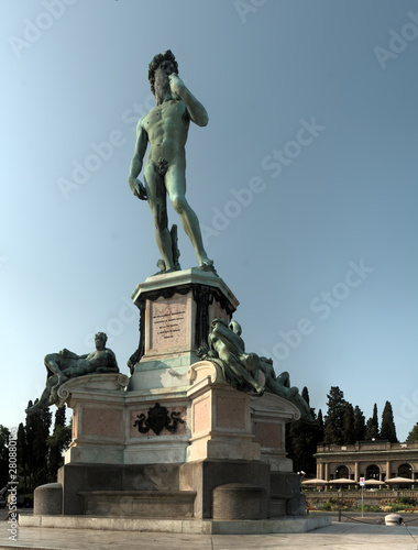 Michelangelo's David; bronze replica seen on the Piazzale Michelangelo in Florence