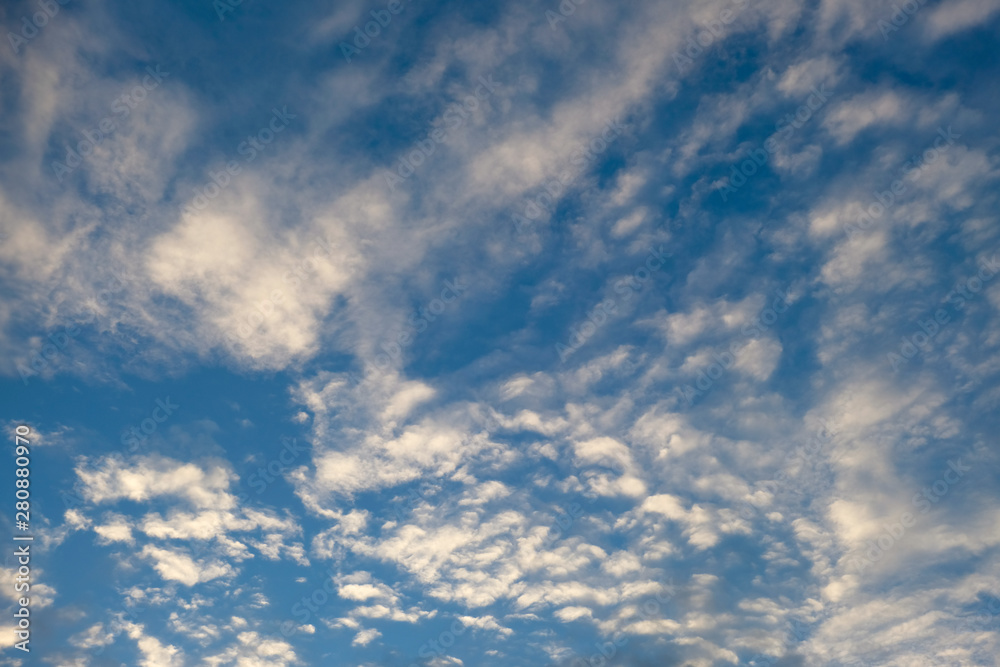 Clouds with clear blue sky background