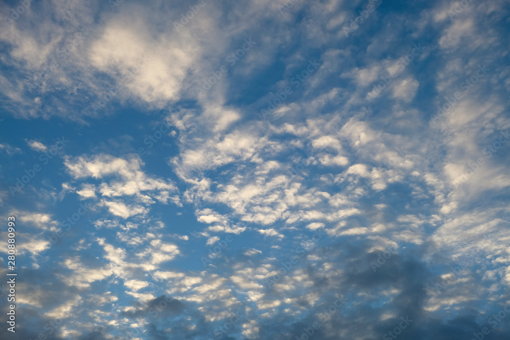 Clouds with clear blue sky background