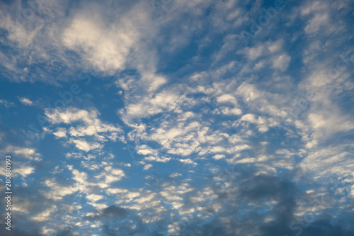 Clouds with clear blue sky background