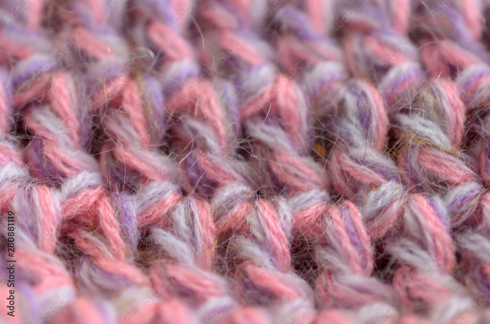 Crocheted or knitted Texture Close up, Fabric background