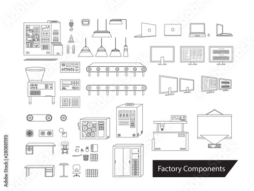 Set of factory components