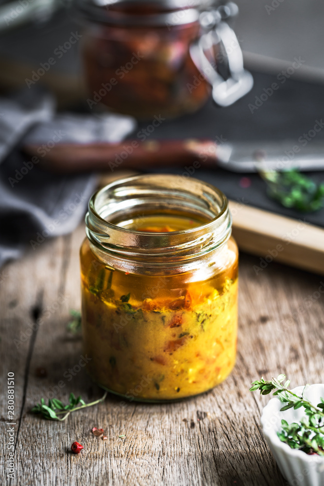 Sun dried tomato with Lemon Thyme Vinaigrette Sun dried tomato with Lemon Thyme Vinaigrette