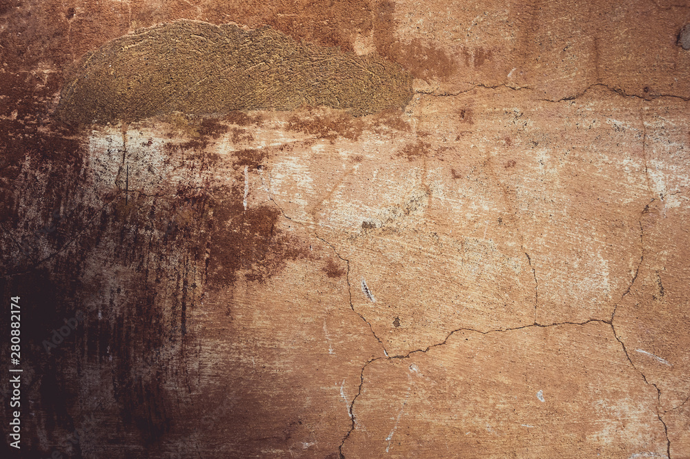 Obraz premium Cracked and peeling paint old wall background.