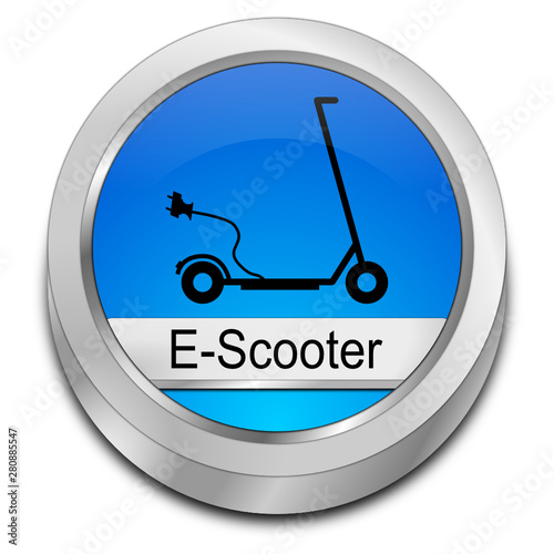 E-Scooter Button - 3D illustration