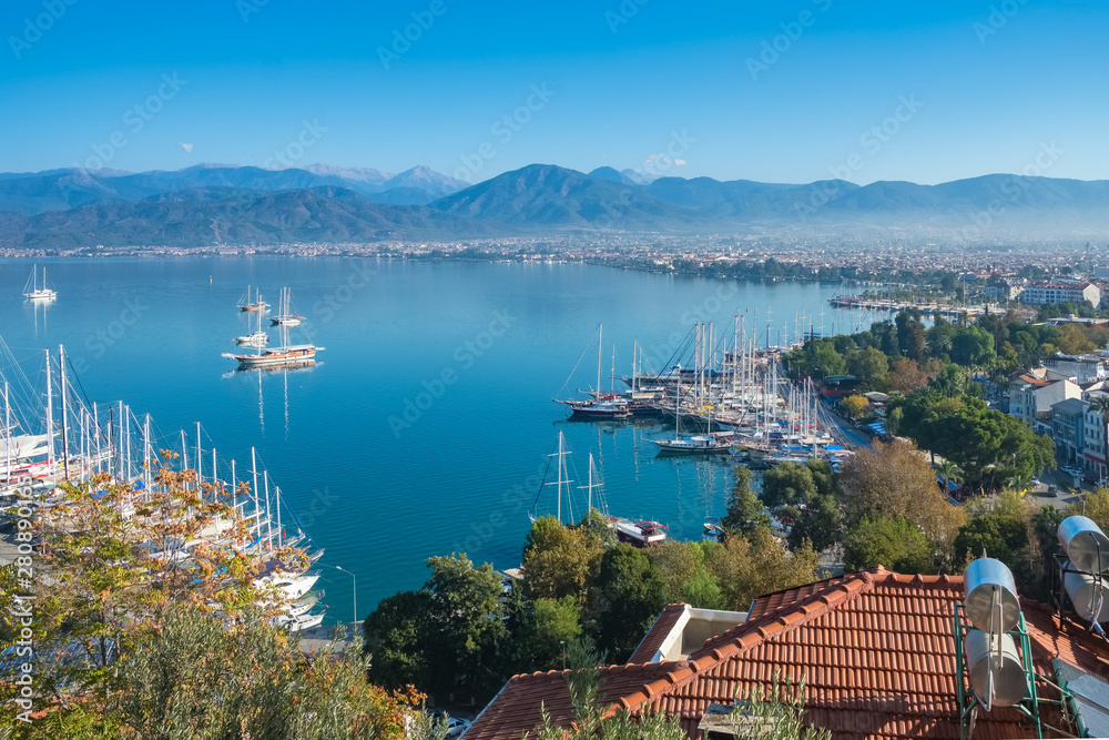 Summer landscape of Fethiye city in Turkey Summer landscape of Fethiye city in Turkey