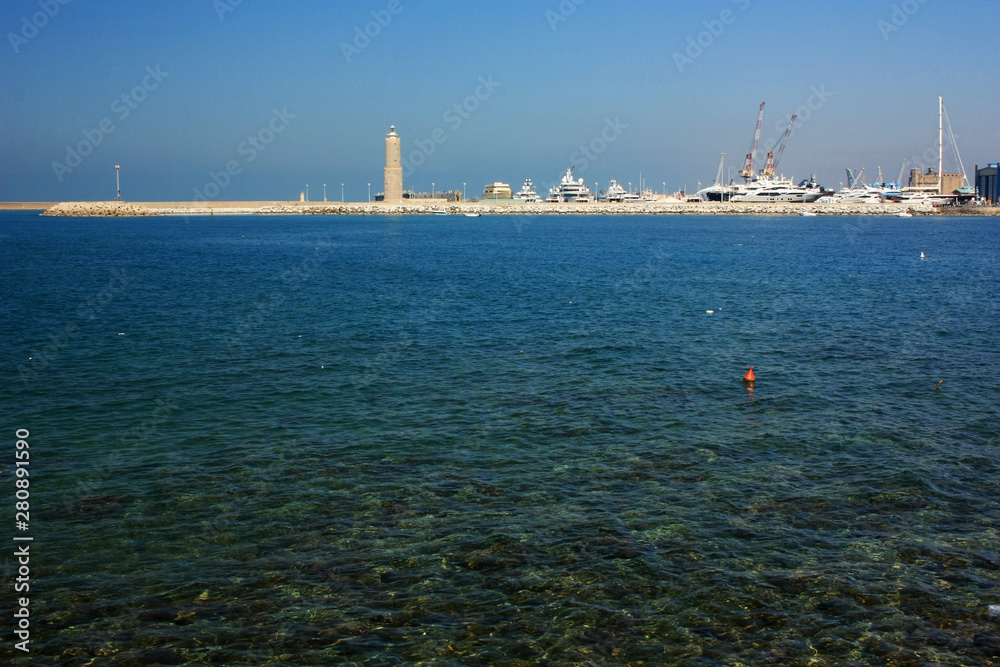 Sea shore in the port of Livorno, Italy Sea shore in the port of Livorno, Italy