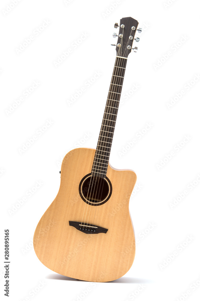 acoustic guitar isolated white background