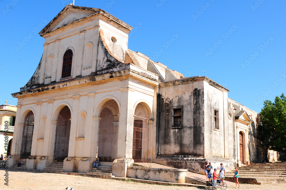 Cuba: The historic catholic church in Trinidad City is a tourist hot spot