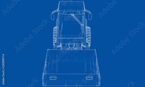Construction machine. Asphalt compactor vector