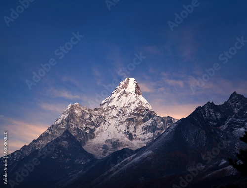 Ama Dablam Mount - view from Sagarmatha National Park, Everest region, Nepal