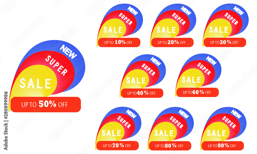 Special offer for sale. Vector illustrations. Discount label offer price, symbol for retail advertising campaign, promotional marketing,% discount sticker, promotional offers on trading day