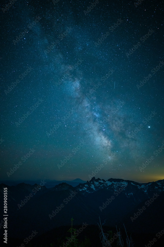 Milky Way Along Cowlitz Chimney Mount Rainier National Park