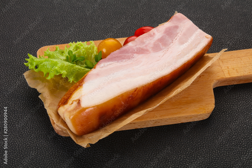Smoked pork breast with salad leaves Smoked pork breast with salad leaves